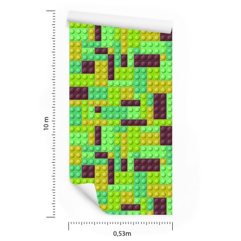 Tapeta Do Pokoju Chłopca Kolorowe Klocki Ozdoba 3D