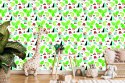 Tapeta Do Pokoju Chłopca Liście, Zieleń, Zwierzęta
