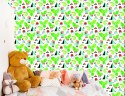 Tapeta Do Pokoju Chłopca Liście, Zieleń, Zwierzęta