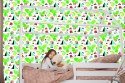 Tapeta Do Pokoju Chłopca Liście, Zieleń, Zwierzęta