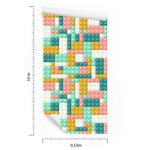 Tapeta Do Pokoju Chłopca, Pastelowe Klocki