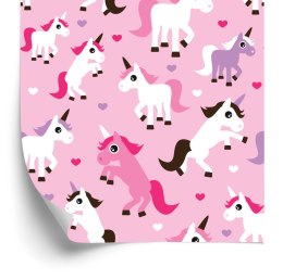 Tapeta Do Pokoju Dziewczynek Jednorożce, Serduszka