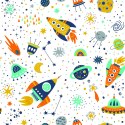 Tapeta Dziecięca Planety Statki Kosmiczne Kosmos