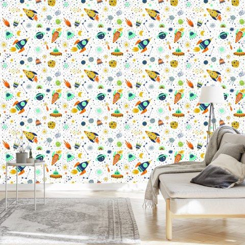 Tapeta Dziecięca Planety Statki Kosmiczne Kosmos