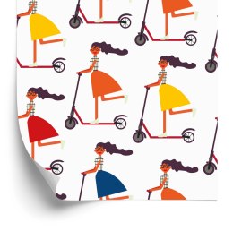 Tapeta Dziewczynki Na Hulajnogach