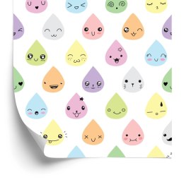 Tapeta Kolorowe Krople Uśmiech Pokój Dziewczęcy