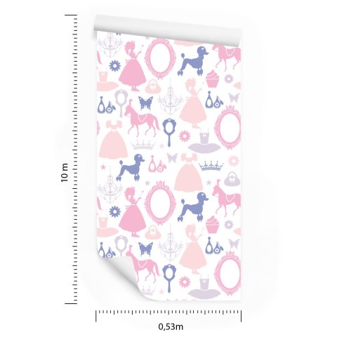 Tapeta Księżniczki, Pieski, Konie Pokój Dziewczęcy