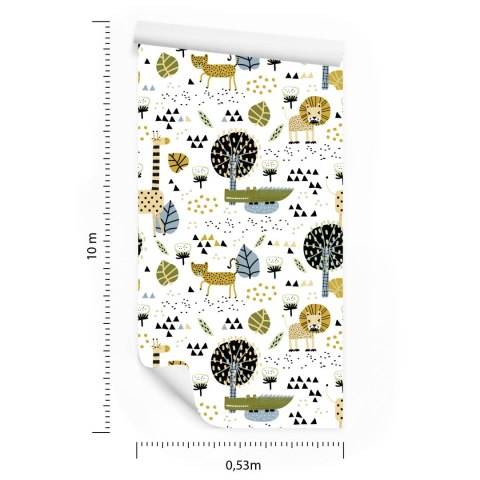 Tapeta Lwy, Drzewa, Liście, Kropki, Pokój Chłopca