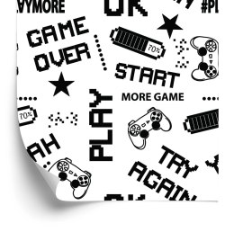 Tapeta Młodzieżowa Czarno-Białe Piksele Napisy 3D