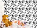 Tapeta Młodzieżowa Czarno-Białe Piksele Napisy 3D