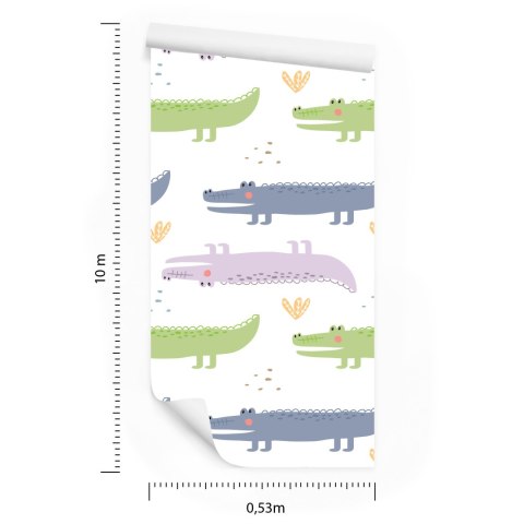 Tapeta Pastelowe Krokodyle, Rośliny, Pokój Chłopca