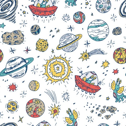 Tapeta Planety Gwiazdy I Ufo