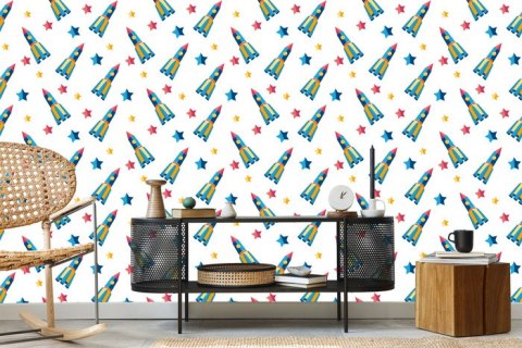 Tapeta Statki Kosmiczne Gwiazdki Do Pokoju Dziecka