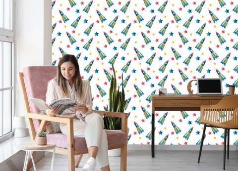 Tapeta Statki Kosmiczne Gwiazdki Do Pokoju Dziecka