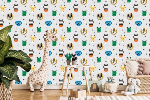 Tapeta W Kolorowe Zwierzęta, Pokój Chłopca