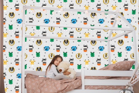 Tapeta W Kolorowe Zwierzęta, Pokój Chłopca