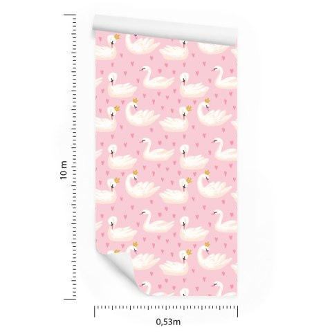 Tapeta Bajkowa Zwierzęta Łabędzie, Pokój Dziecięcy