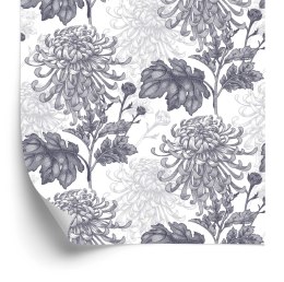 Tapeta Czarno-Białe Chryzantemy