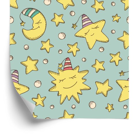 Tapeta Dla Dzieci - Gwiazdki I Księżyce