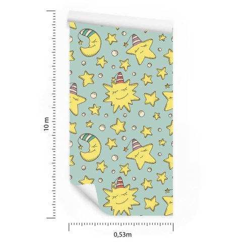 Tapeta Dla Dzieci - Gwiazdki I Księżyce