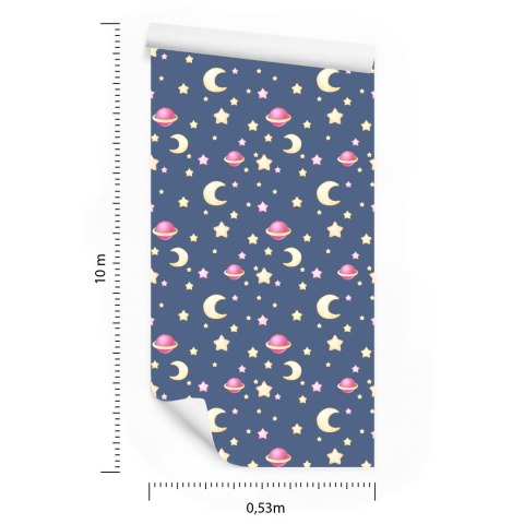 Tapeta Dla Dzieci - Gwiazdki, Księżyce I Planety