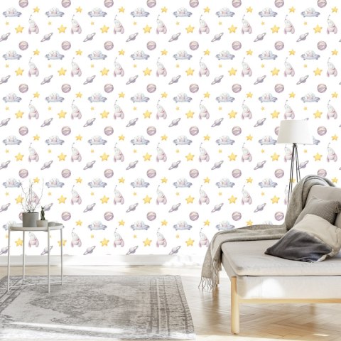 Tapeta Dla Dzieci - Gwiazdki, Planety, Rakiety