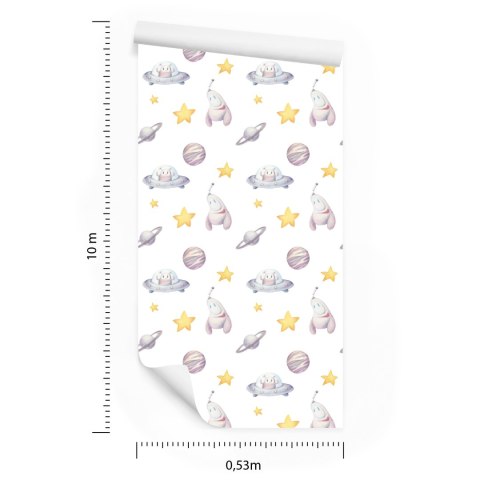 Tapeta Dla Dzieci - Gwiazdki, Planety, Rakiety