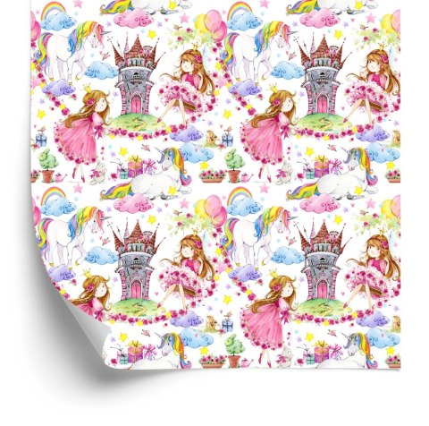Tapeta Dla Dzieci, Jednorożce, Księżniczki Z Bajki