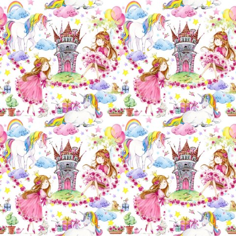 Tapeta Dla Dzieci, Jednorożce, Księżniczki Z Bajki
