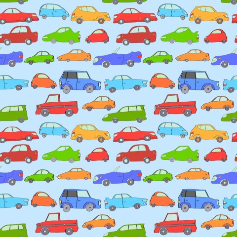 Tapeta Dla Dzieci - Kolorowe Autka