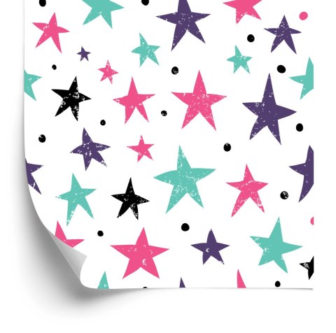 Tapeta Dla Dzieci - Kolorowe Gwiazdki I Kółka