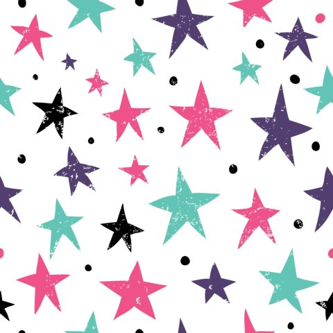 Tapeta Dla Dzieci - Kolorowe Gwiazdki I Kółka