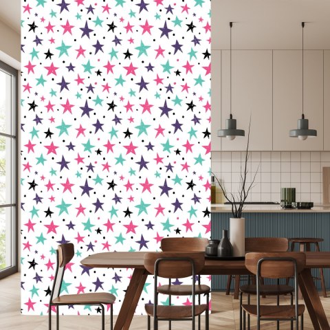 Tapeta Dla Dzieci - Kolorowe Gwiazdki I Kółka