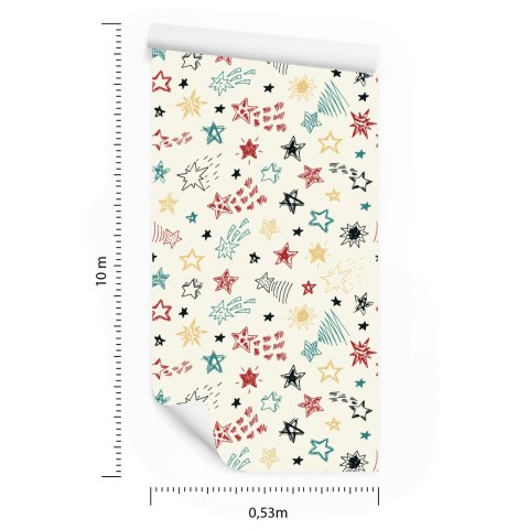 Tapeta Dla Dzieci - Kolorowe Gwiazdki