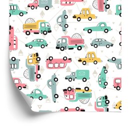 Tapeta Dla Dzieci Kolorowe Samochody Znaki Drogowe