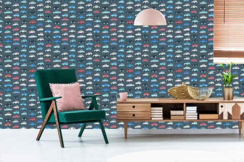 Tapeta Dla Dzieci - Kolorowe Samochodziki