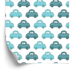 Tapeta Dla Dzieci - Niebieskie Autka