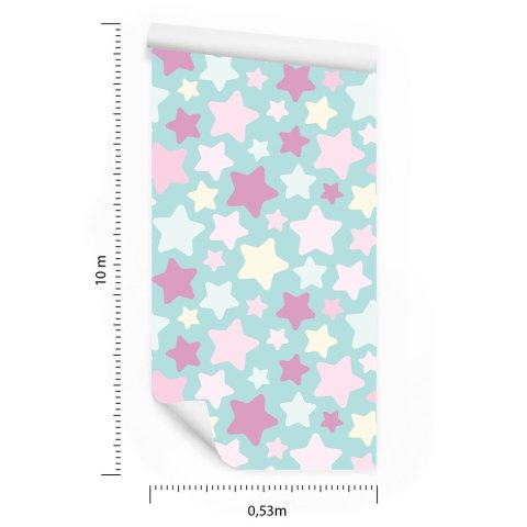 Tapeta Dla Dzieci - Piękne Kolorowe Gwiazdki