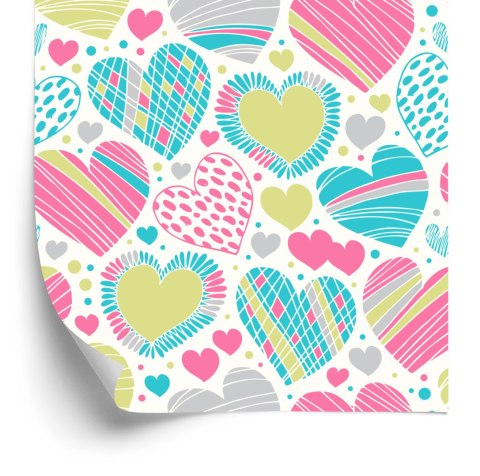 Tapeta Dla Dzieci - Piękne Kolorowe Serduszka