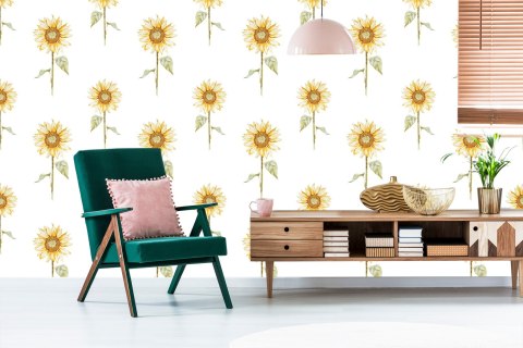 Tapeta Malowane Słoneczniki Vintage
