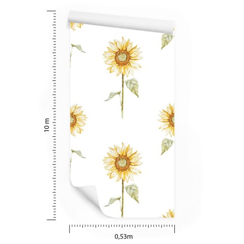 Tapeta Malowane Słoneczniki Vintage