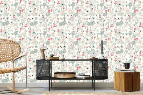 Tapeta Polne Kwiaty Z Motylami