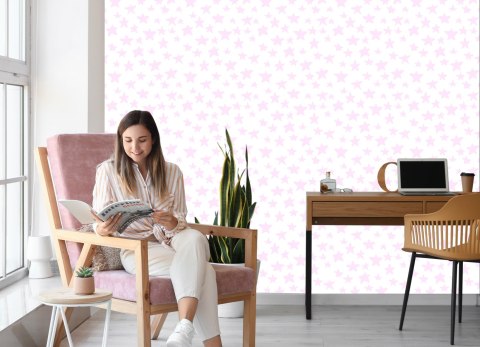 Tapeta Różowe Gwiazdki