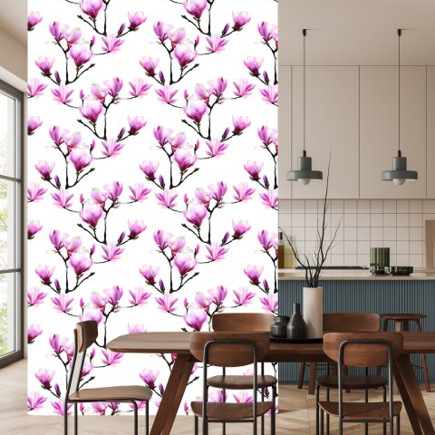 Tapeta Różowe Kwiaty Magnolii