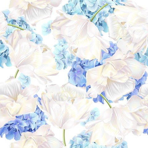 Tapeta Tulipany Z Hortensją