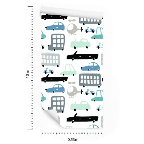 Tapeta Dla Dzieci Samochody Autka Bajka Dekoracja