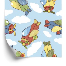 Tapeta Kolorowe Bajkowe Samoloty Z Chmurami