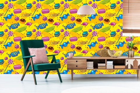 Tapeta Kolorowe Komiksowe Słodycze