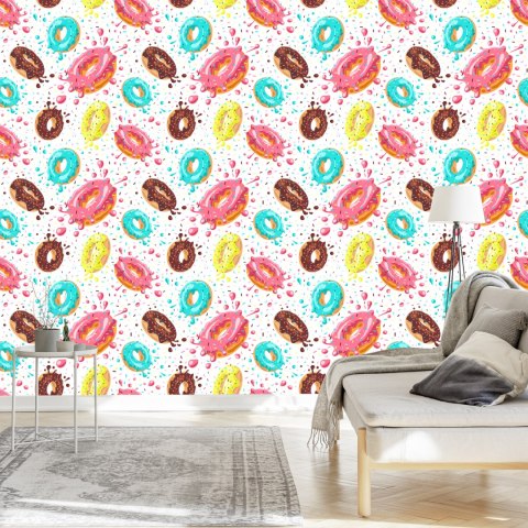 Tapeta Kolorowe Pączki Z Polewą