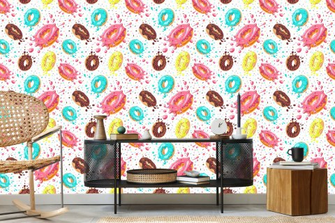 Tapeta Kolorowe Pączki Z Polewą